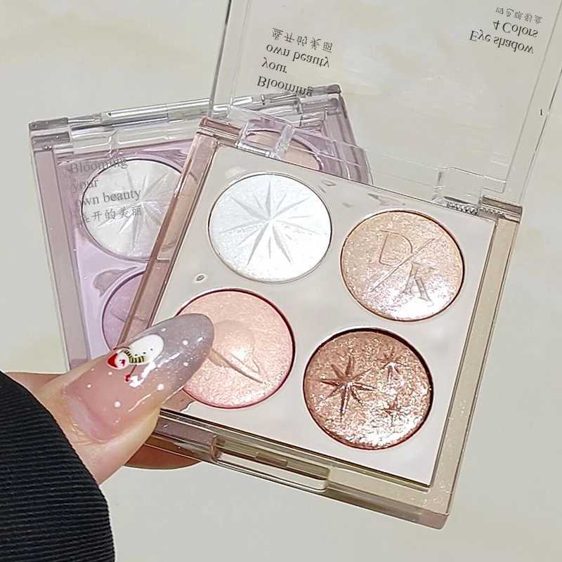 4Color Sparkling Diamond Glitter Eyeshadow Palette Pink Purple Pearlescent Shimmer Eye Shadow Powder Korean Cosmetic Eyes MakeupXJ251027