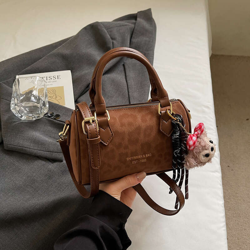 Women's Leopard Print Boston Pillow Designer Bag - 2025 New Trendy High-Value Handbag, Stylish for Handheld, Shoulder & Crossbody Wear