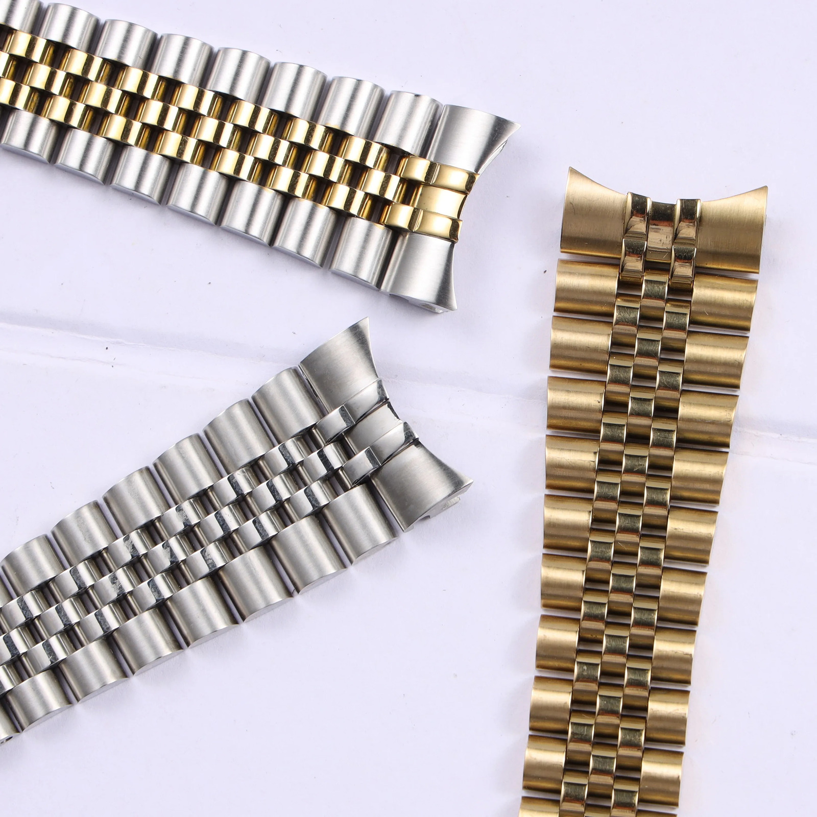 Stainless steel watch strap 20mm 21mm Arc interface metal Jubilee silver gold men watchband For Rolex Oyster Perpetual Datejust 251024