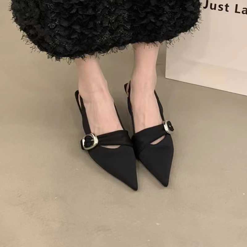 Pointy High Heeled Sandals Womens Buckle Brand Casual Fi Slippers Sexy Slingback Shoes Sweet Muller Beach Sandals WomenXJ251027