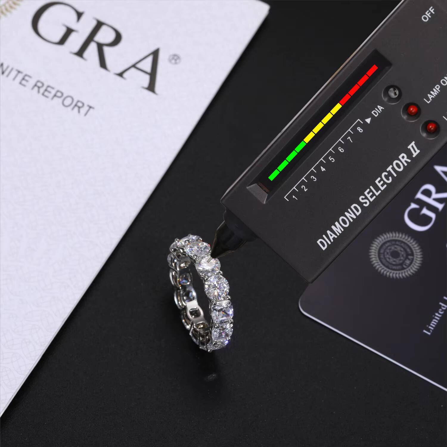 Wholesale Custom Wedding Jewelry White Gold Plated 925 Sterling Silver VVS Moissanite Diamond Tennis Eternity Engagement Ring