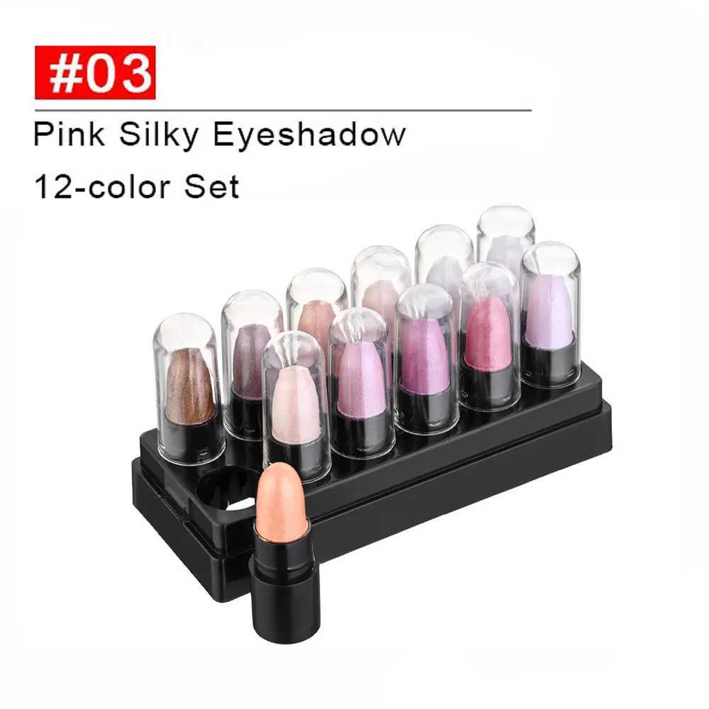 12 Colors Glitter Gradient Eyeshadow Eye shadow Stick Pen Makeup Set Waterproof Shimmer Pink Eyeshadow SticksXJ251027