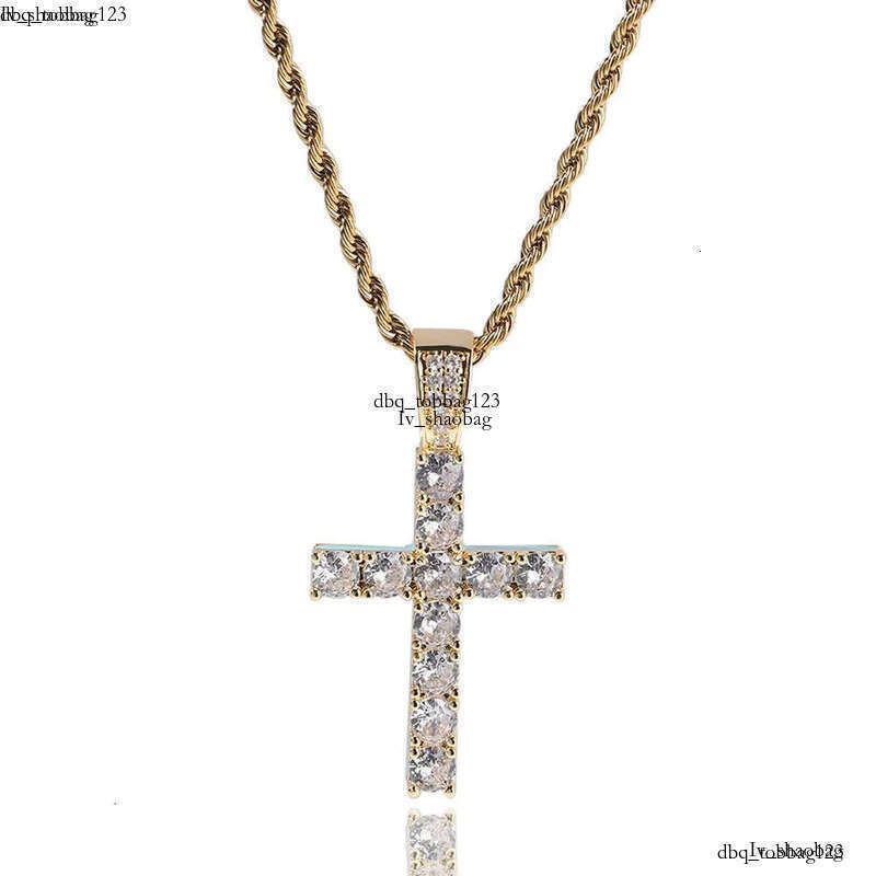 necklace moissanite chain New Cross Personalized Side Glow Set PendantCuban Chain Hip Hop Personality jewelry Moissanite dia 825 aaa