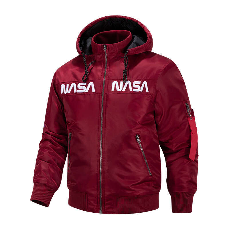 2026 Autumn Winter Warm Men's Cotton Jacket Casual Hoodie NASA Youth Plus Size Big Brother Couple Trend