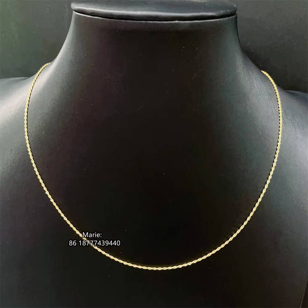Bulk Sale Twisted Link Rope Chain Solid Gold Jewelry Gold 18k Real Au750 18k Real Gold Chain Jewelry 18k Rope Chain
