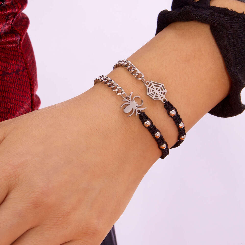 Spider and Web Handwoven Ins Niche High-end Simple Personality Couple Bracelet