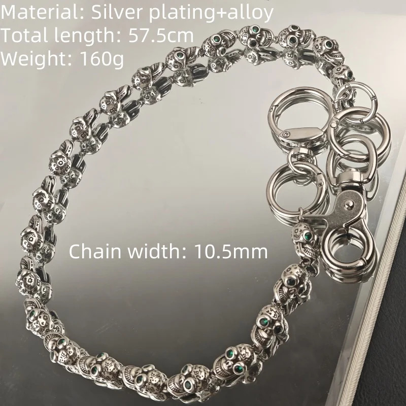 DIY Square Five Colors Rhinestone Pants Chain Fashionable Men And Women Ones Waist Accessories Hip Hop Jewelry Key Chain 251024