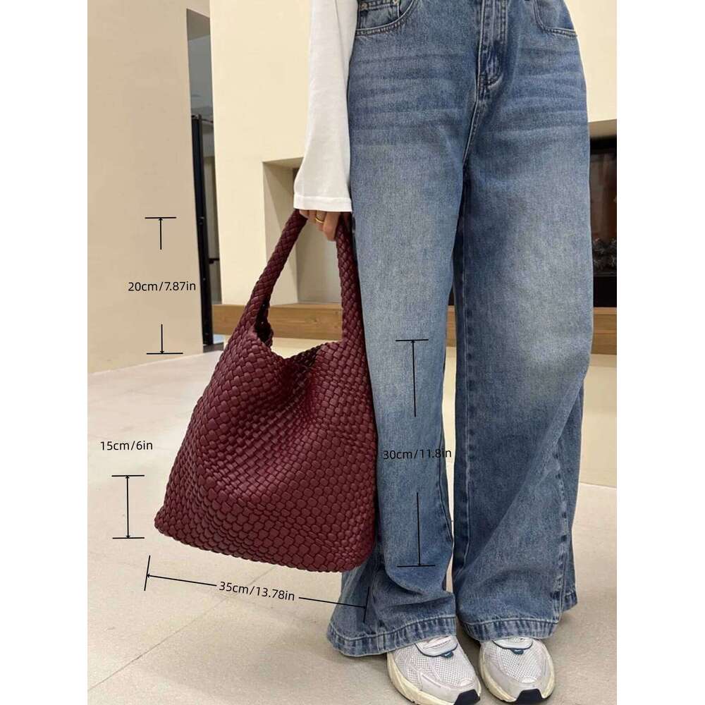 Fashion Women's Bags Promotion 2024 Fall And Winter Explosive Models PU Hand-Woven Shoulder Bag For Women