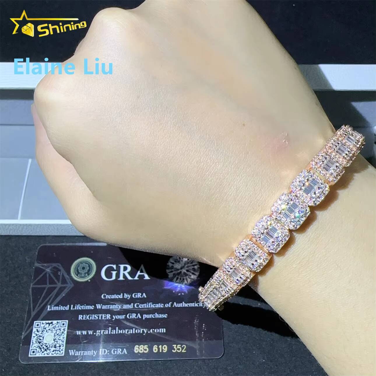 Pass Diamond Tester Luxury Hip Hop Cuban Link Iced Out Jewelry 925 Sterling Silver Moissanite Cuban Link Chain Necklace Bracelet