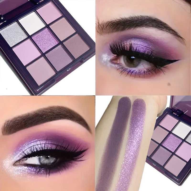 Purple Eyeshadow Palette 9 natural and shimmery finish colors for a longlasting smoky eye makeupXJ251027