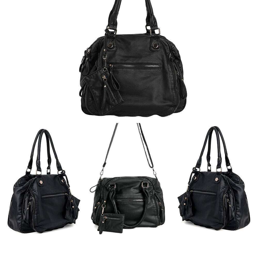 Annmouler Brand Design For Women Large Capacity Handbag PU Soft Leather Tote Fashion Motorcycle Lady Crossbody Bag