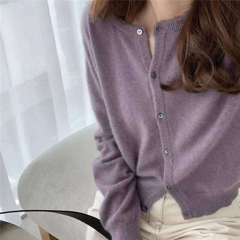 Cashmere Sweater Cardigan Women Single Breasted Long Sleeve Elegant Vintage Jumper Solid Wool Knitted Autumn Winter Outwear Women Sweater Designer Swe