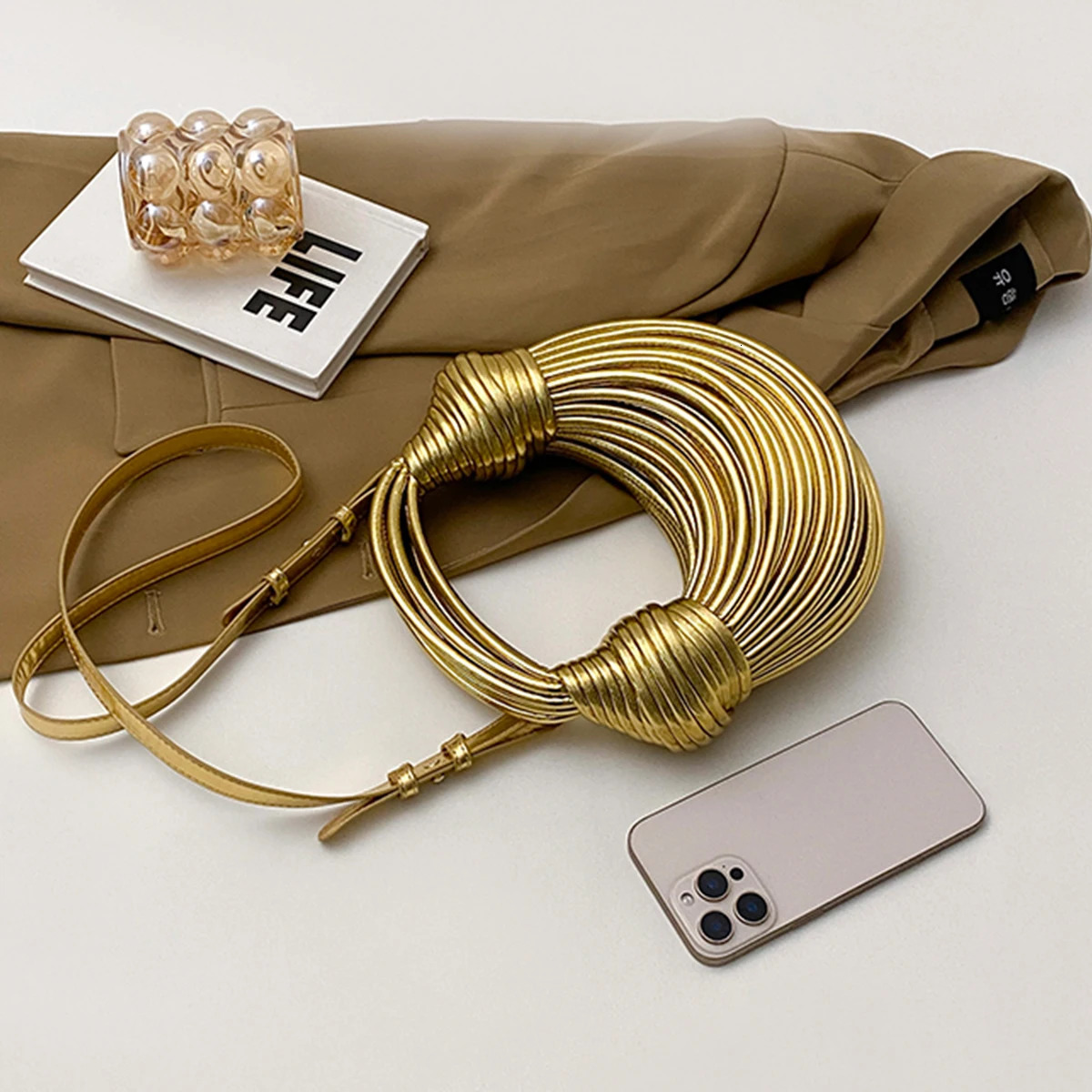 Elegant Women Evening Bag Shiny PU Clutch Detachable Strap for Party Wedding Gold Silver Glamorous Purse Banquet shoulder bag 251027