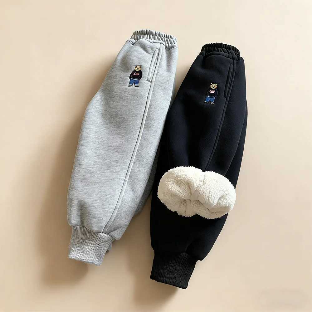 1pcs Boys Girls Lamb Wool Pants Autumn Winter Childrens Thick And Plush Trouse Kids Sports Pant Baby Warm Snow Long PantsT251027