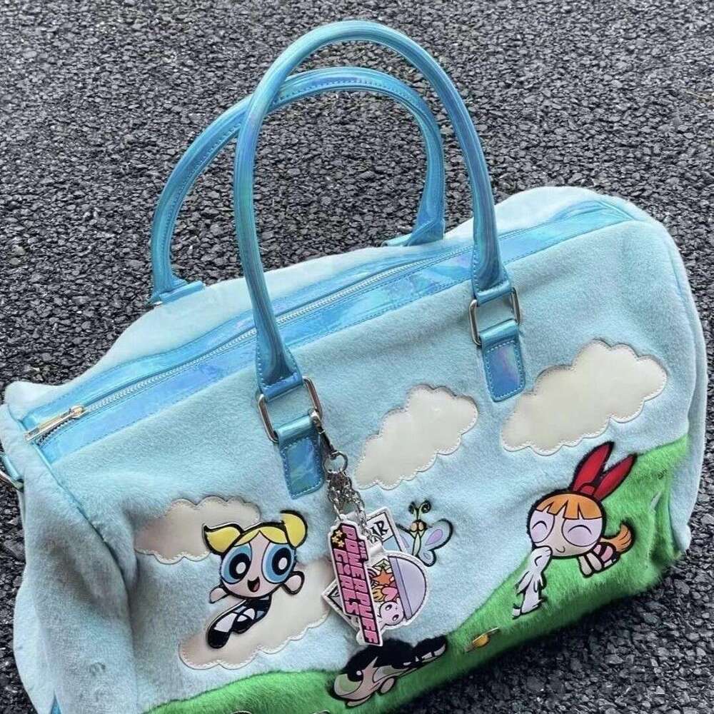 Advanced Cartoon Plush Luggage -3D Anime Character, Flying Girl Police Handbag, Luggage Bag, Large Capacity, Ideal for Leisure Travel