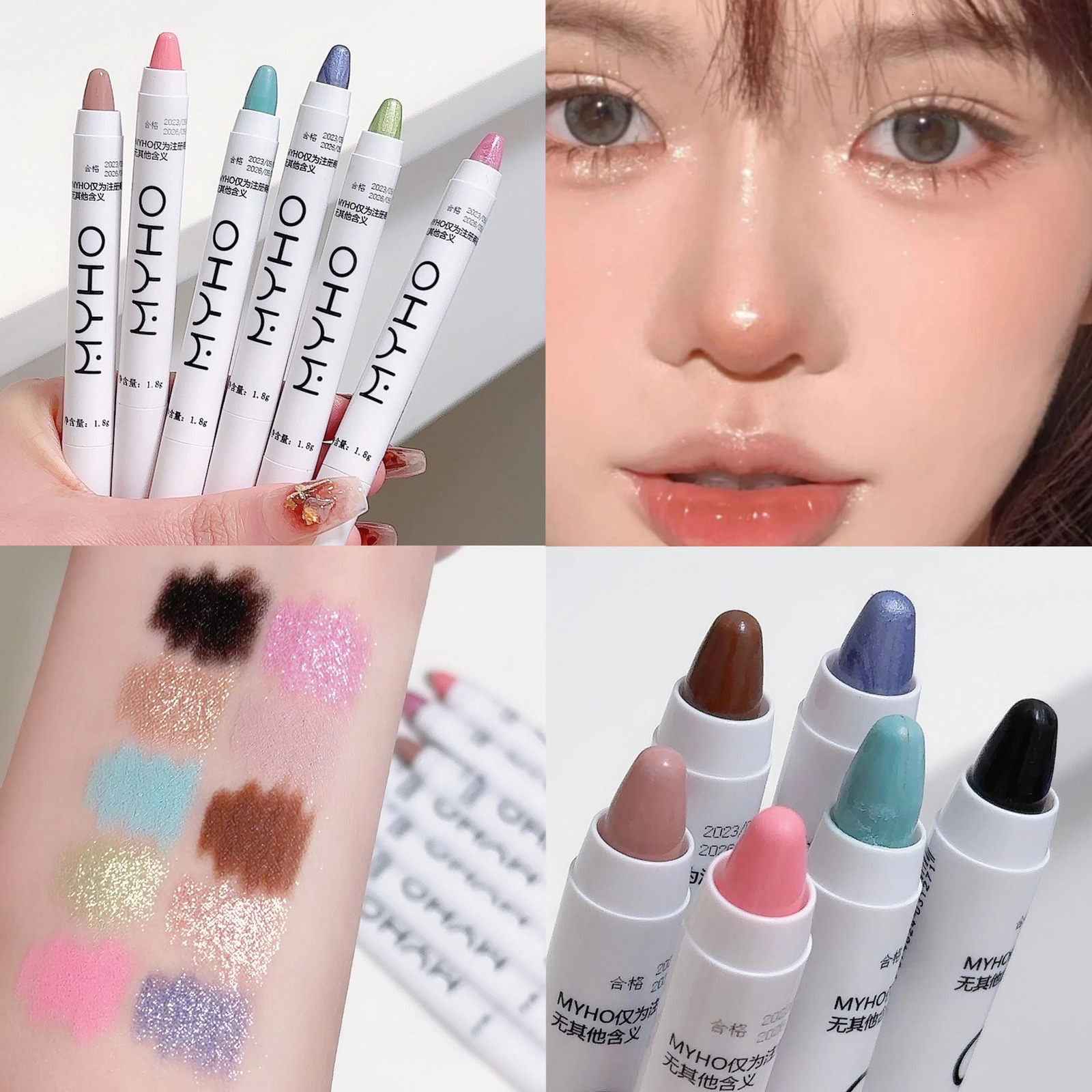 Glitter Chameleon Pink Eye Shadow Pen Lying Silkworm Highlighter Eye Head Brightening White Pearlescent Eyeliner Pencil Makeup 251027
