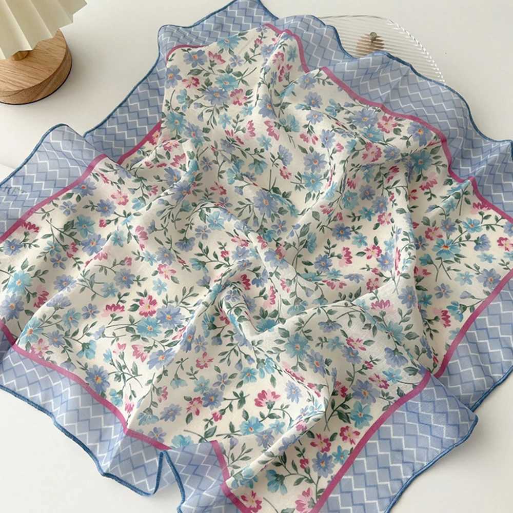 Handkerchi Print Cotton Linen Flower Pattern Neck Scarves Hair Scarf Neckerchi scarves Square Scarf band INSW251027