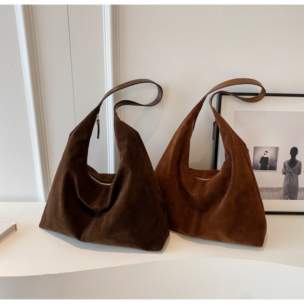 Womens Retro Style Velvet Underarm Bag - Spacious Multi-functional Crossbody Purse