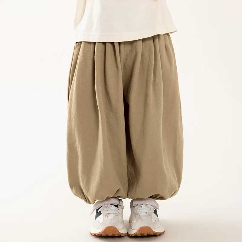 2025 Spring Autumn Kids Thin lantern pants solid color loose harem pants Comfortable and breathable Boys Girls TrousersT251027