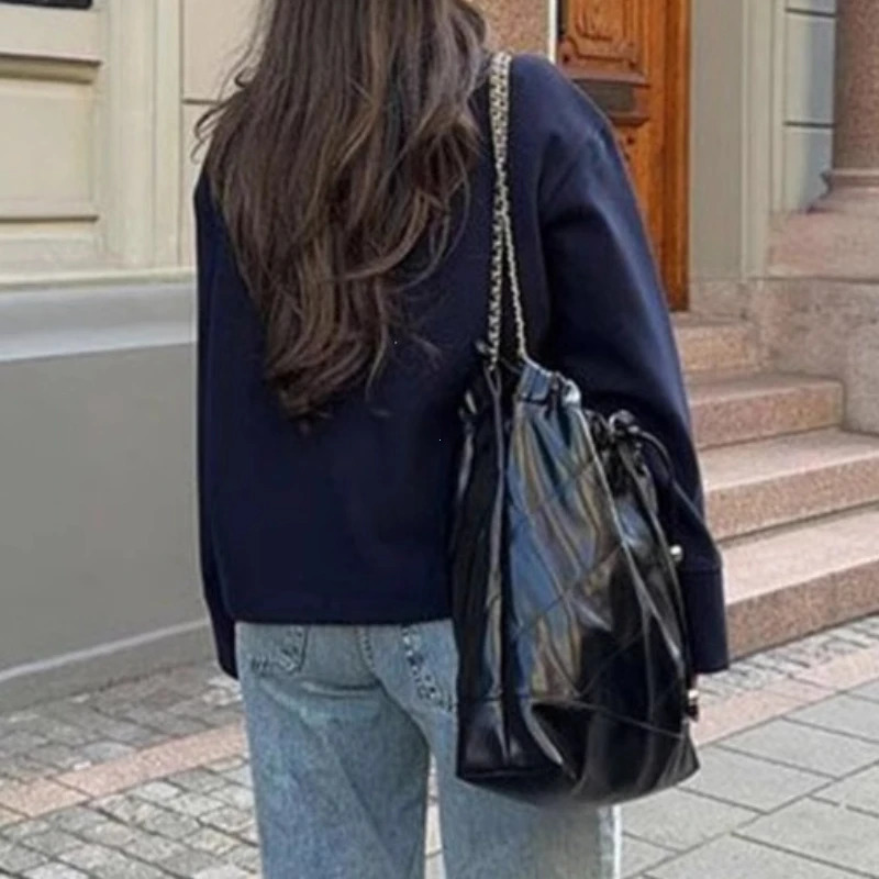 Stand Collar Women Winter Woolen Coats Spring Single Breasted Loose Female Long Sleeve Jacket Office Lady Street Short Coat 251027