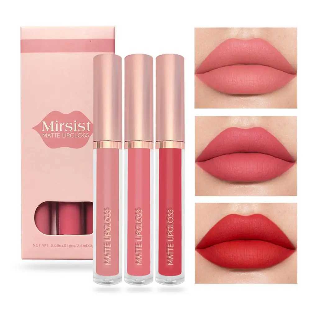Matte Liquid Lipstick Lip Makeup 3pcsKit Velvety Liquid Lipstick Waterproof Long Lasting Durable Non Stick Cup Womens Makeup W251027