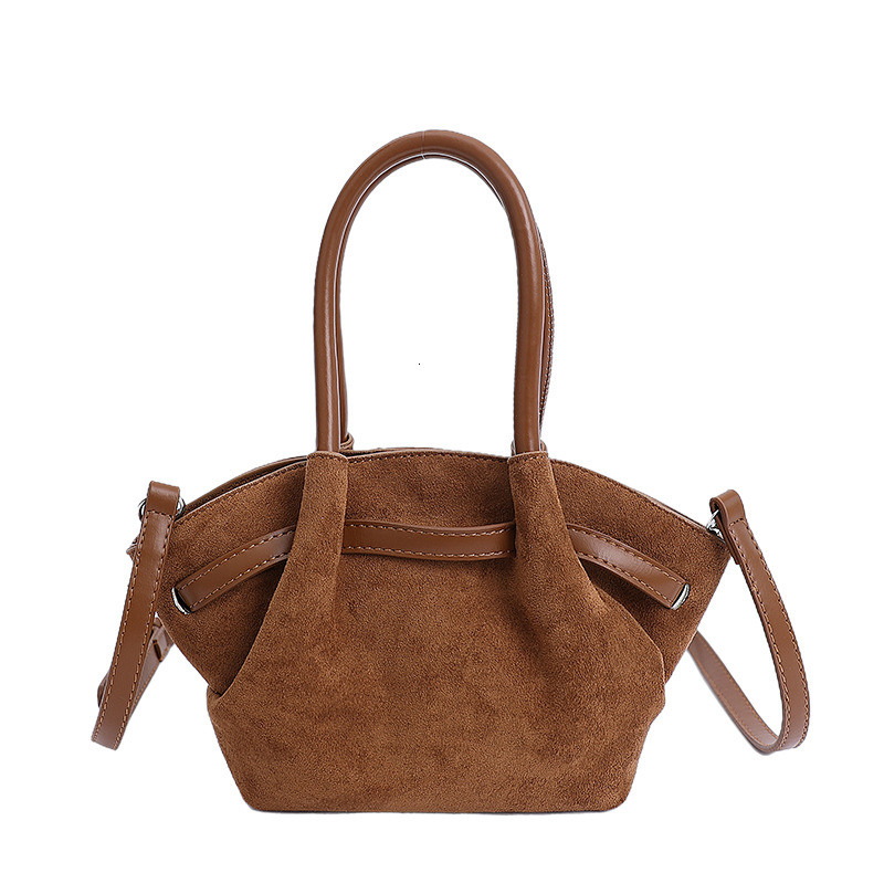 Free shipping designer bag Autumn New Large Capacity Pleated Tote Bag for Women Suede Single Shoulder Underarm Bag Commuter Small Handbag
