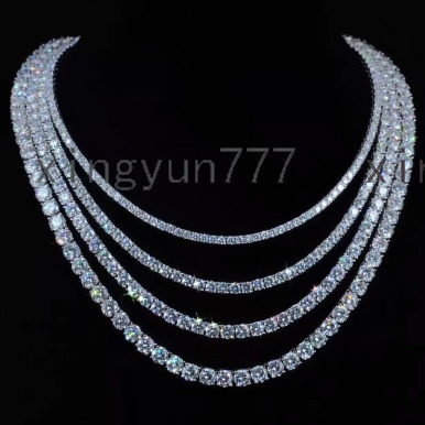 Lab Grown Diamond Tennis Chain Necklace Bracelet CVD IGI Certified Vvs Iced Out 925 Silver Diamond Chain