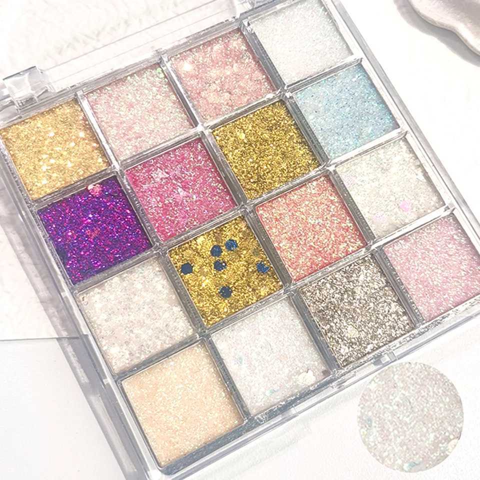 16Color Glitter Eyeshadow Pumpkin Cherry Blue Purple Shades Bold Party Looks LongWear Certified Unisex SkinFriendlyXJ251027
