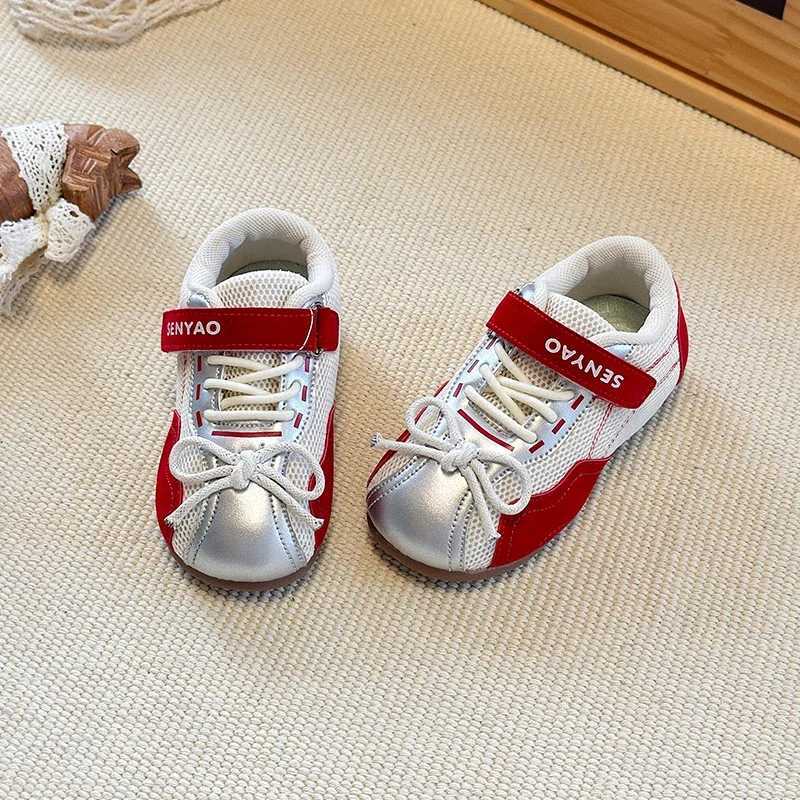 s Casual Sports Shoes with Simple Bows Children Tennis Shoes Mesh Breathable 2025 Autumn New Girls Flat Shoes Flexible Soft S251027