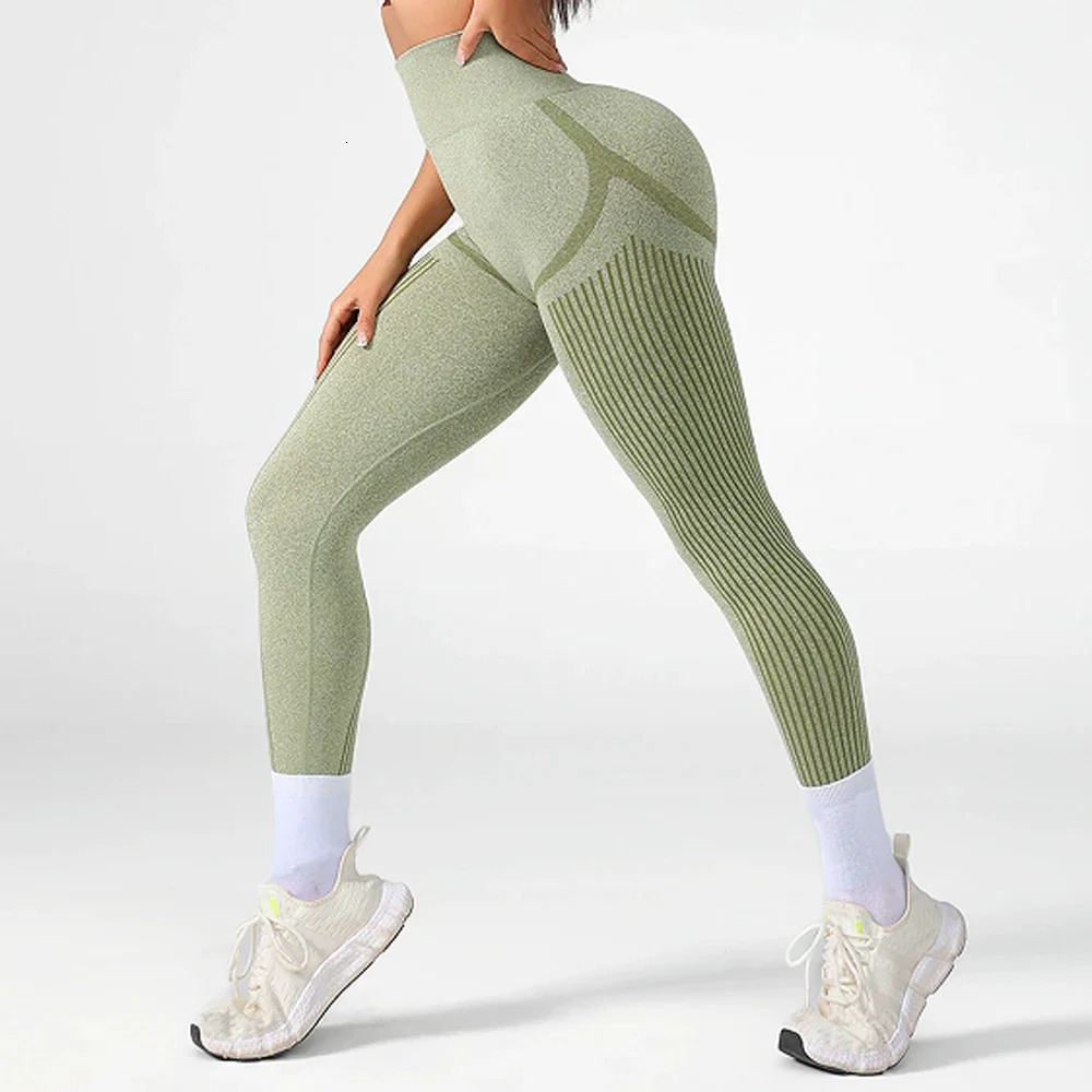 2025 Women Gym Leggings Line Butt Lifting Athletic Workout Scrunch Leggins Training Yoga Pants Sports Fitness Tights 251027
