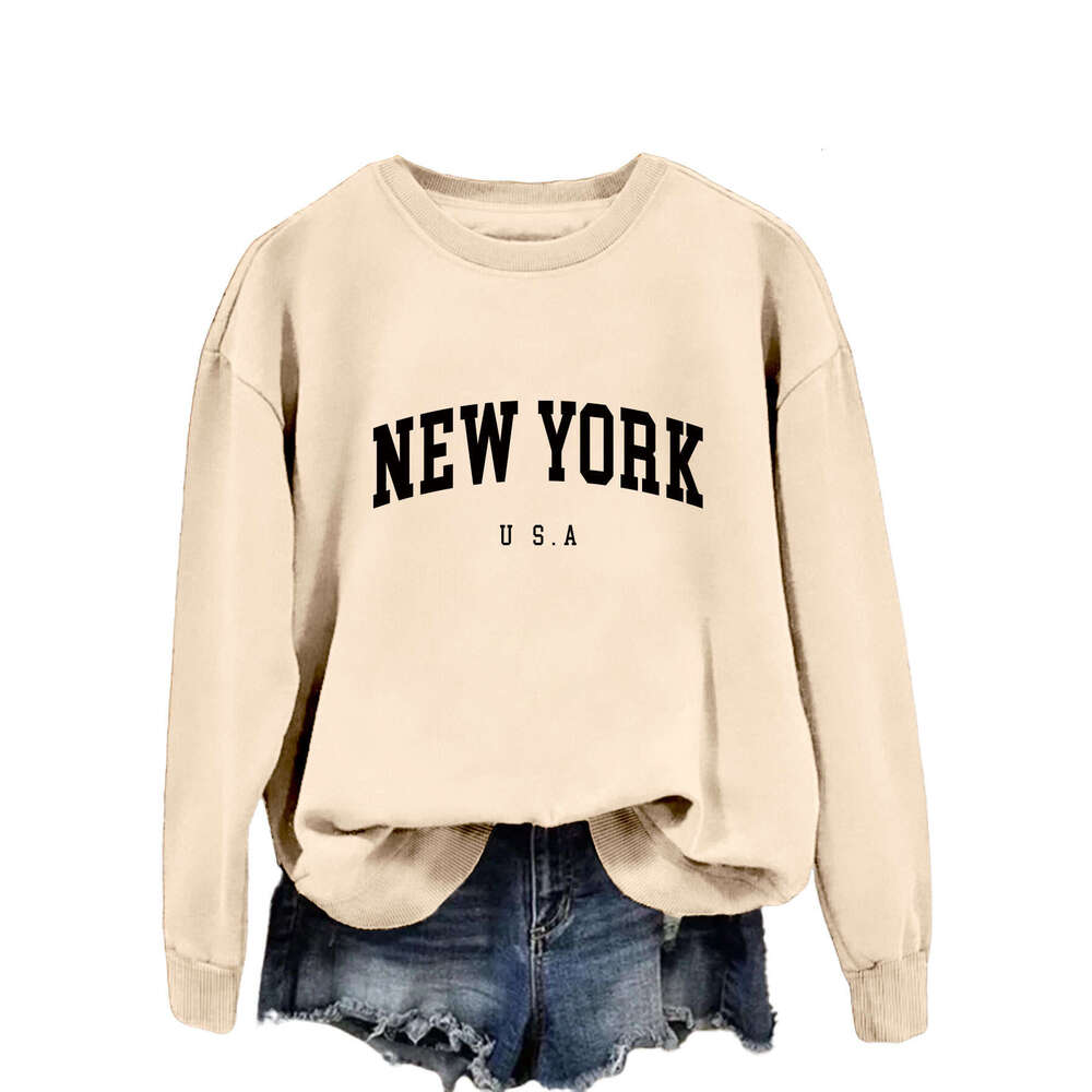 Letter Print Pullover Sweatshirt, Casual Long Sleeve Crew Neck Sweatshirt For Fall & Winter, Women's Clothing hoodies women