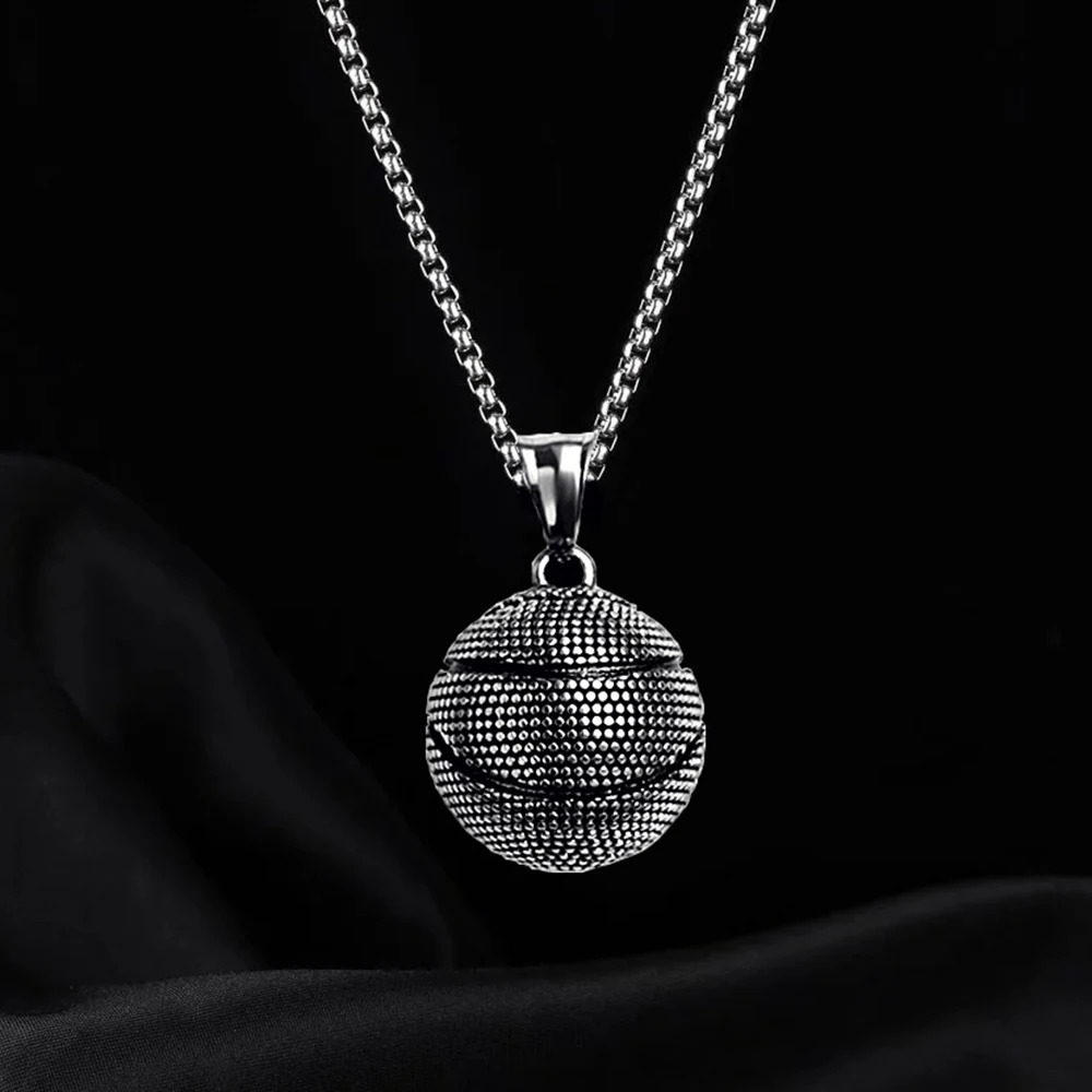 Basketball Pendant Mens Necklace Sports Style Stainless Steel Chain Fashion Hip Hop Neck Accessories Party Jewelry Gifts 251020
