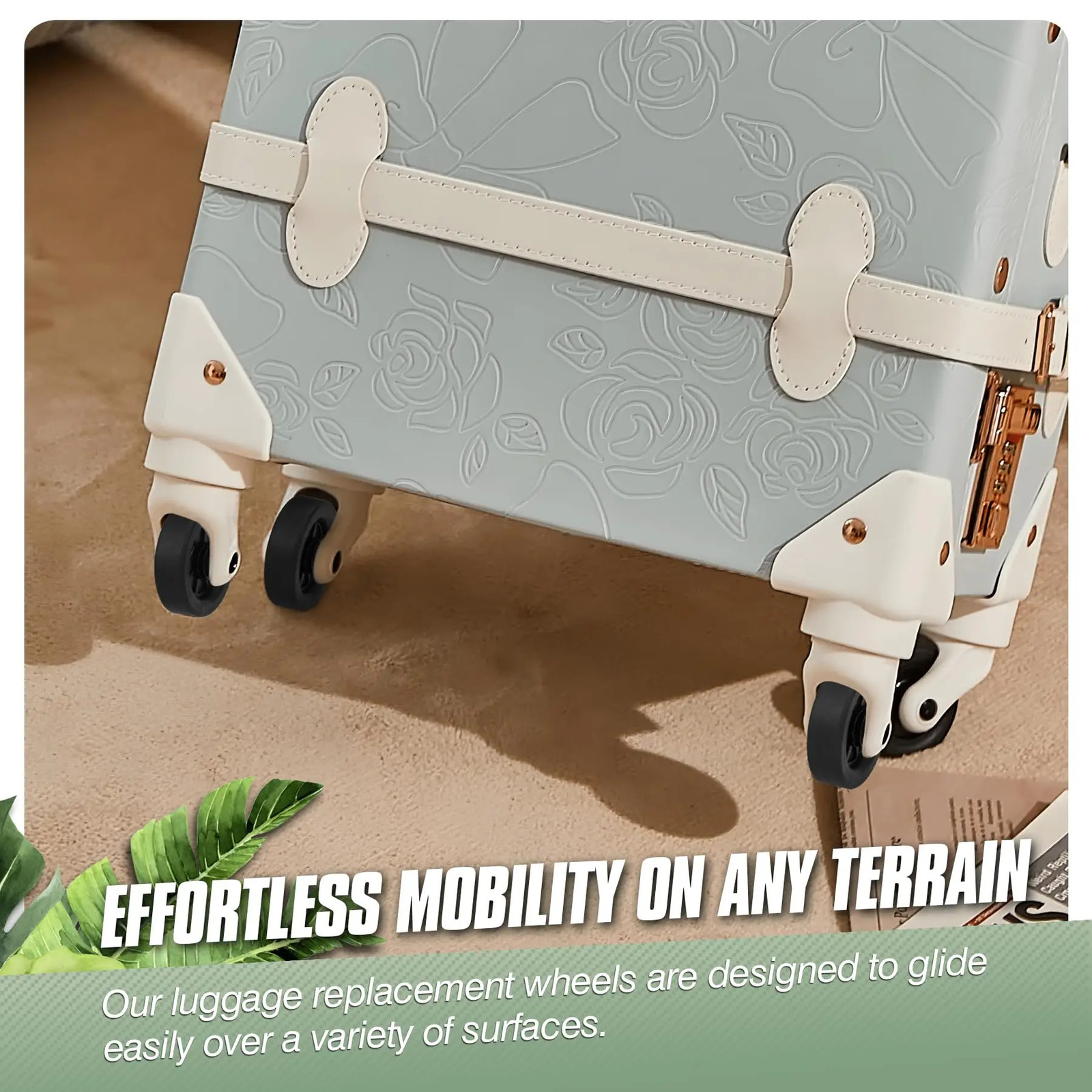 4Pcs Black Luggage Replacement Wheels Suitcase Repair Wheel Part wh Screw Mute Travel Trolley Case Replacement 5cm Axles Caster 251027