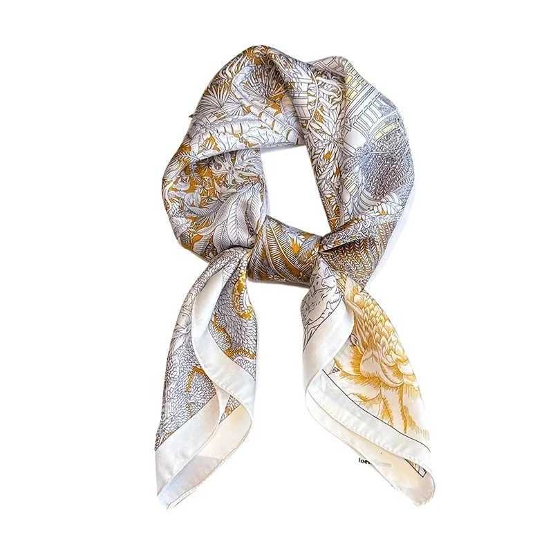 68cm Retro Flower Print Scarf Wens Spring and Summer Thin Imitation Silk Scarf Fashion Versati scarf ShawlW251027