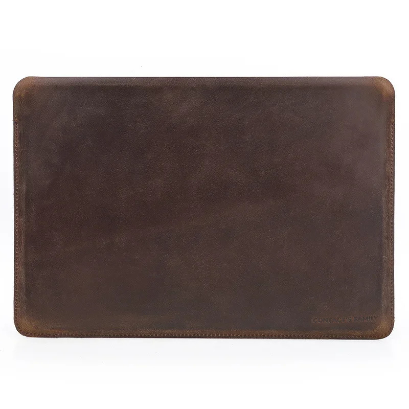 handmade cowhide genuine leather laptop bags cases storage organizer sleeve for air 136in notebook computer travel 251027