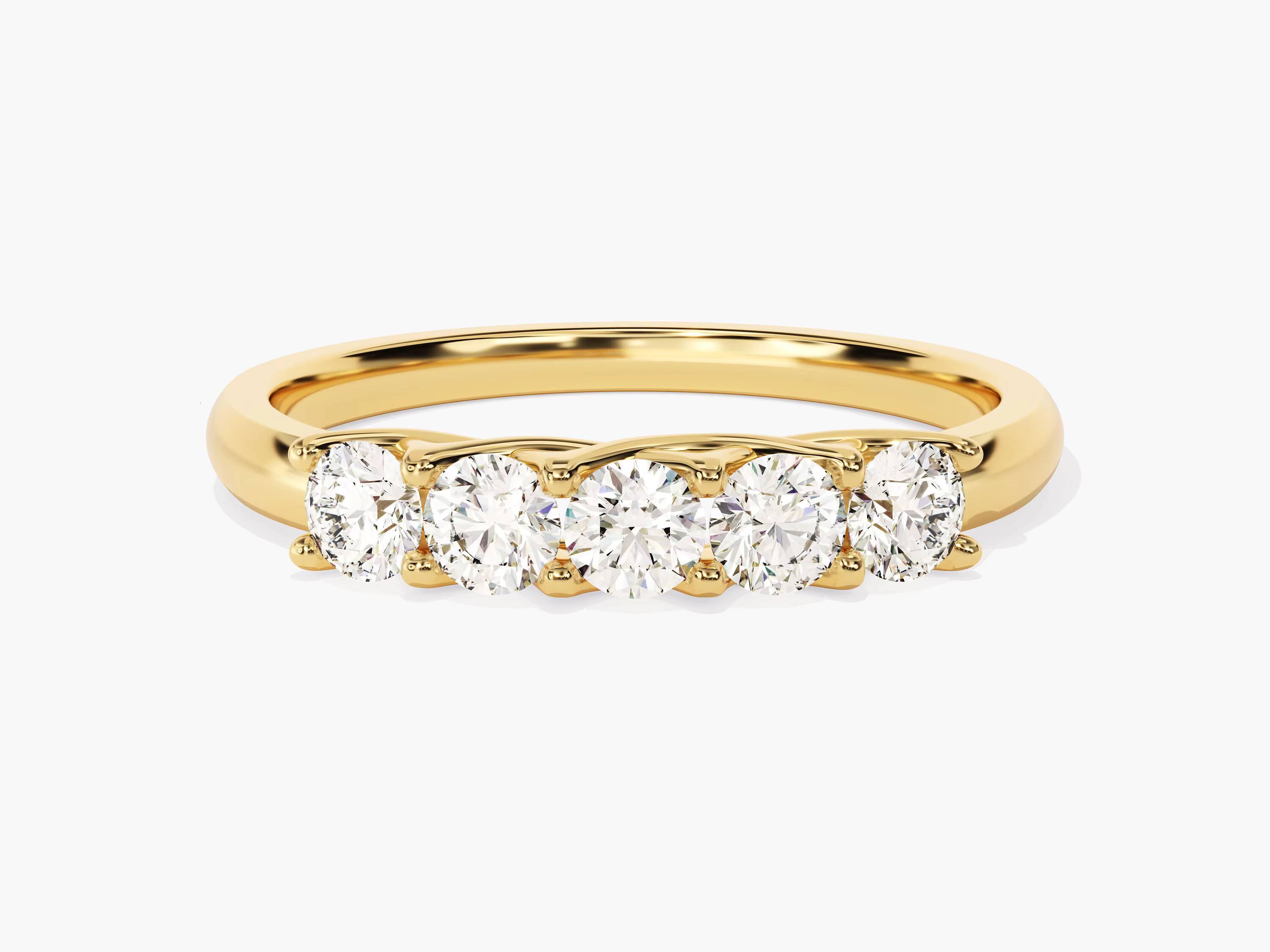 Five Stone Trellis Diamond Band 050 Ct Tw Lab Diamond Wedding Anniversary Ring for Women