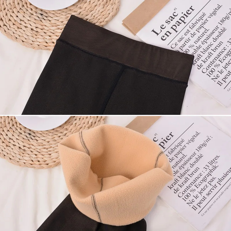 Women Winter Thermal Leggings Slim Translucent Plush Up Pantyhose Stockings Translucent Pants Sexy Elastic Thick Pantyhose 251027