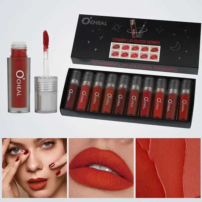 0PCSSET Matte Velvet Lip Gloss Set Hydrating Moisturizing NonSticky Liquid Lipstick W251027