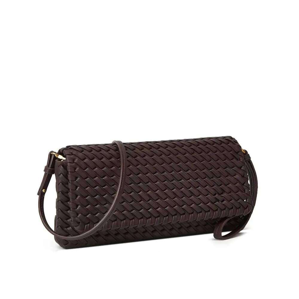 Designer Pu Leather Wowen Clutch for Women Vintage Flap Shoulder Crossbody Bags Trend Underarm Bag Lady Handbags 2025