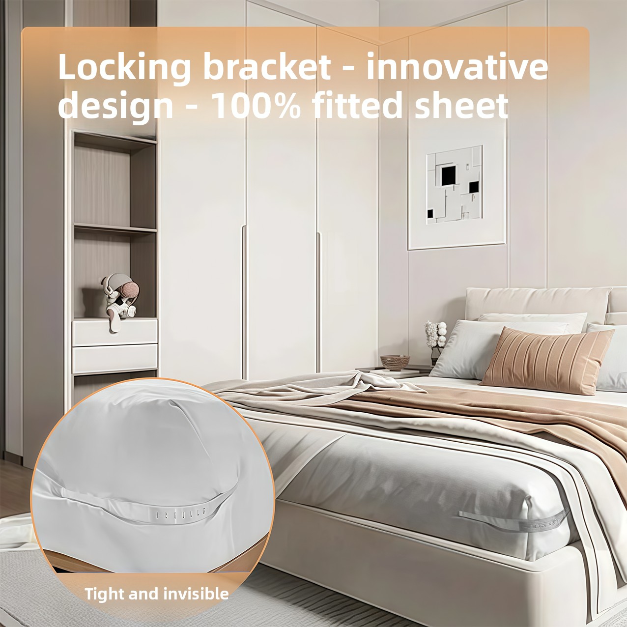 Premium Anti-Slip Bed Sheet Holders: No-Pin Invisible Easy Use Anti-Slip Holds Securely Best-Selling Minimalist Design-C01
