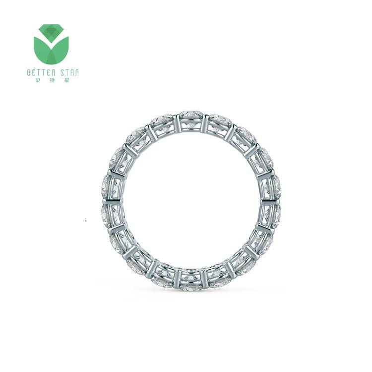 Cheap High Quality Pave Lab Diamond Ring 18 K White Gold Real CVD Diamond Finger Rings for Women Synthetic Diamond Ring