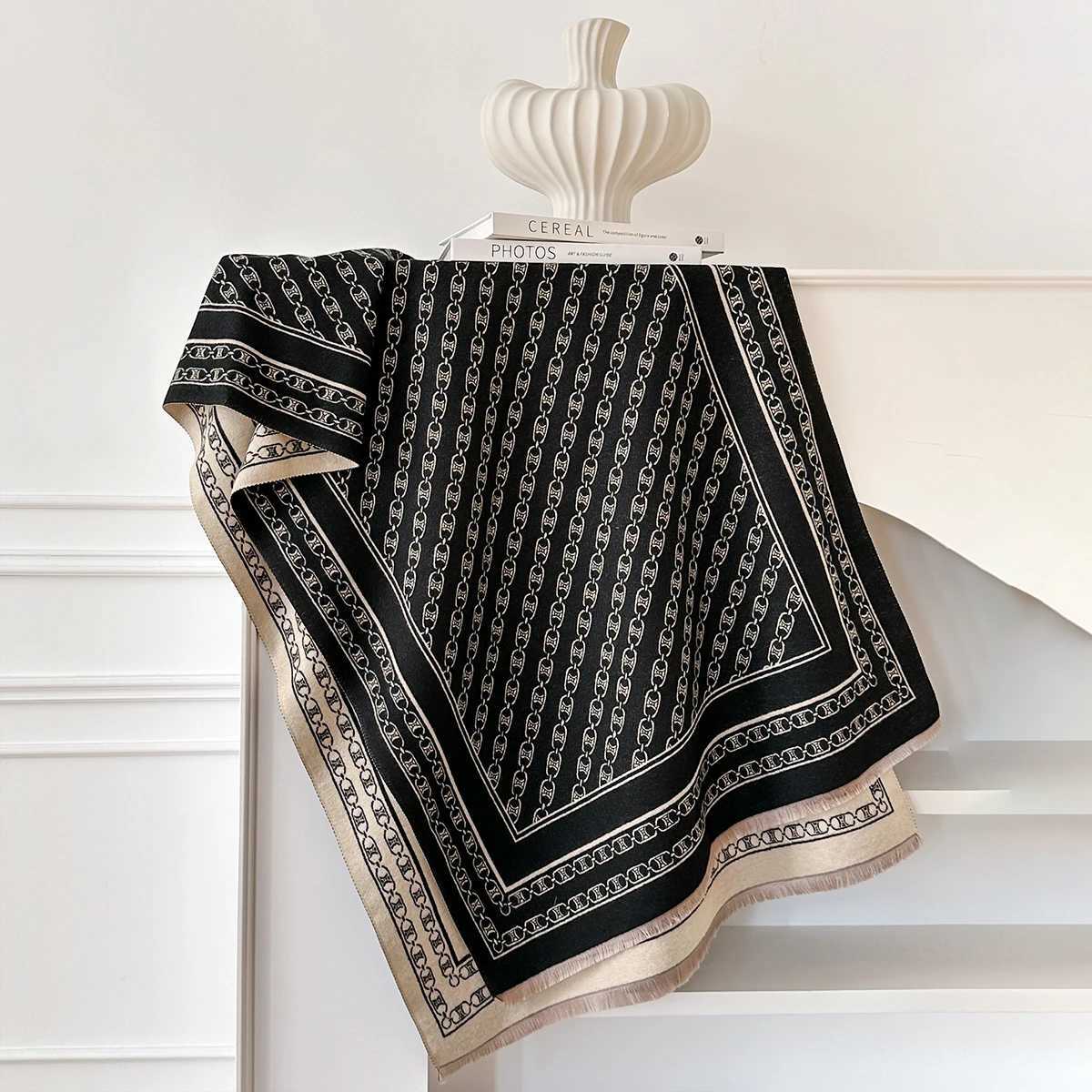 Wens Luxury Faux Cashmere Scarf Autumn Winter Warm Pashmina Blanket Poncho Fashion Print Thick Shawl for Fashionab CoverageW251027