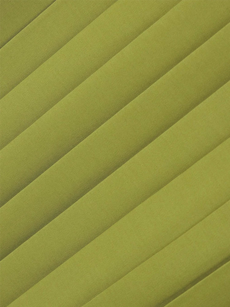 Beautyblue Elegant Retro Green Pleated Skirt Womens Long Skirts Fashion Loose High Waisted SplitSide with Belt y Bottoms 251027