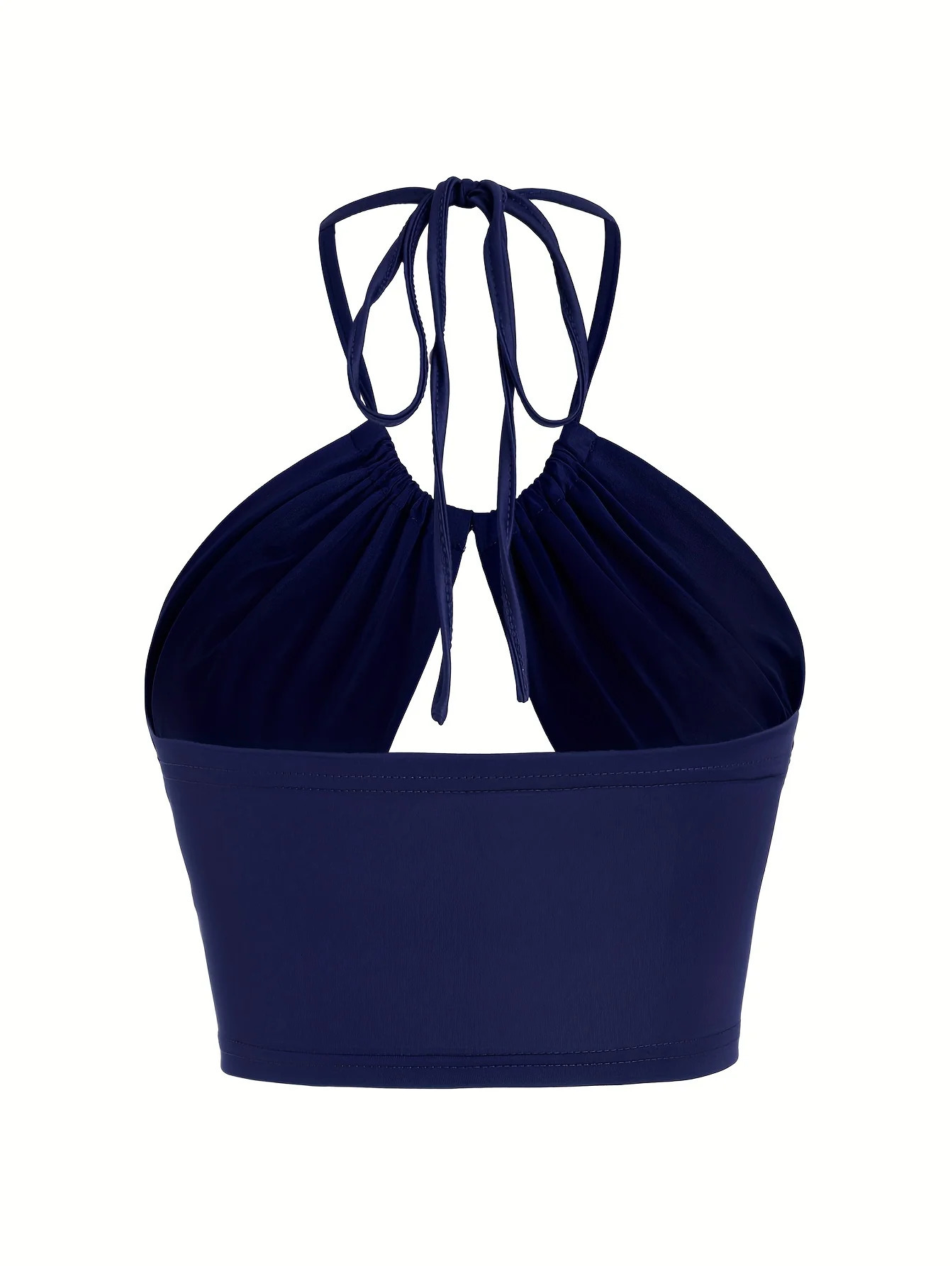 Europe and the United States solid color hanging neck small tube top hollowed out umbilical slim girl suspender vest 251027