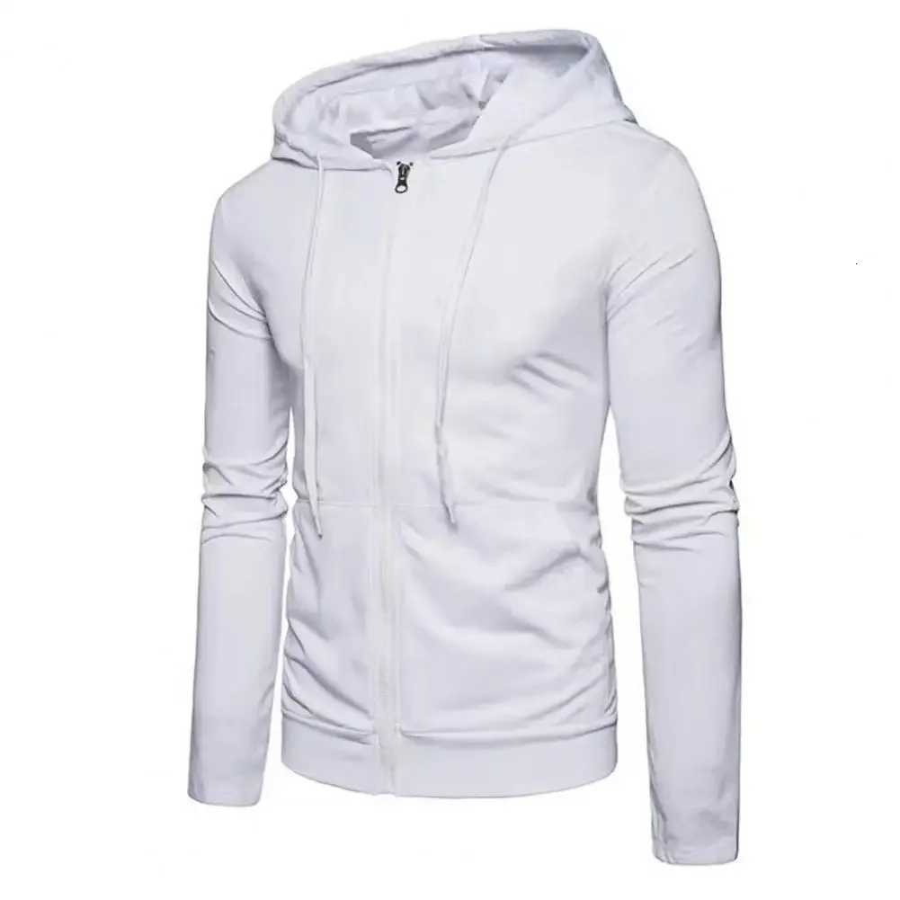 Mens Fashion Fleece Zipper Sweatshirt Loose Casual Hoodie for Spring Autumn W251027