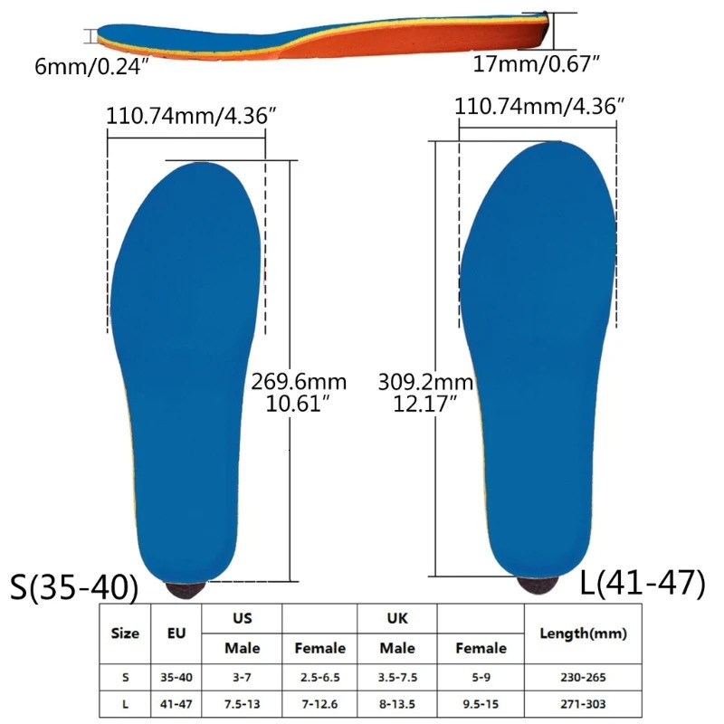 USB Rechargeable Heated Shoe Insoles with 3 Heat Settings Thermal Insoles Wireless Foot Warmer for Women and Men251020