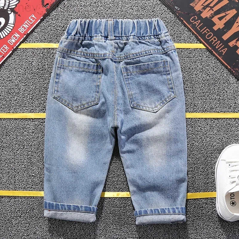 Disney High Quality Kids Mickey Mouse Fashion Ripped Jeans Clothes Spring Autumn Baby Boys Girls Jeans Denim Pants Children Trousers H251027
