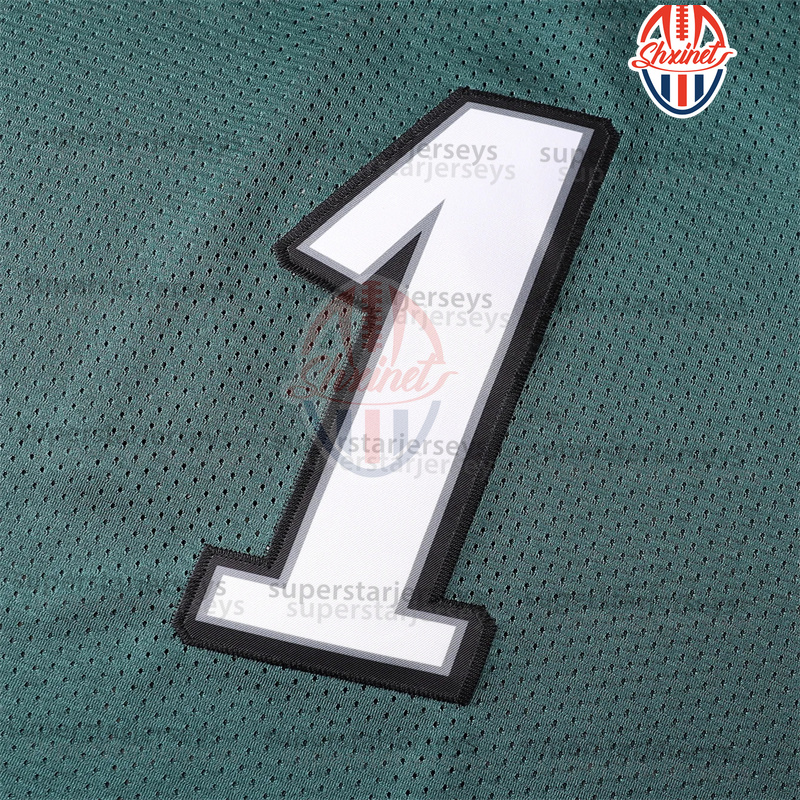 Custom Football Jersey Saquon Barkley Jalen Hurts Quinyon Mitchell Cooper DeJean Brown Brian Dawkins Sam Howell Embroidered Football Jersey