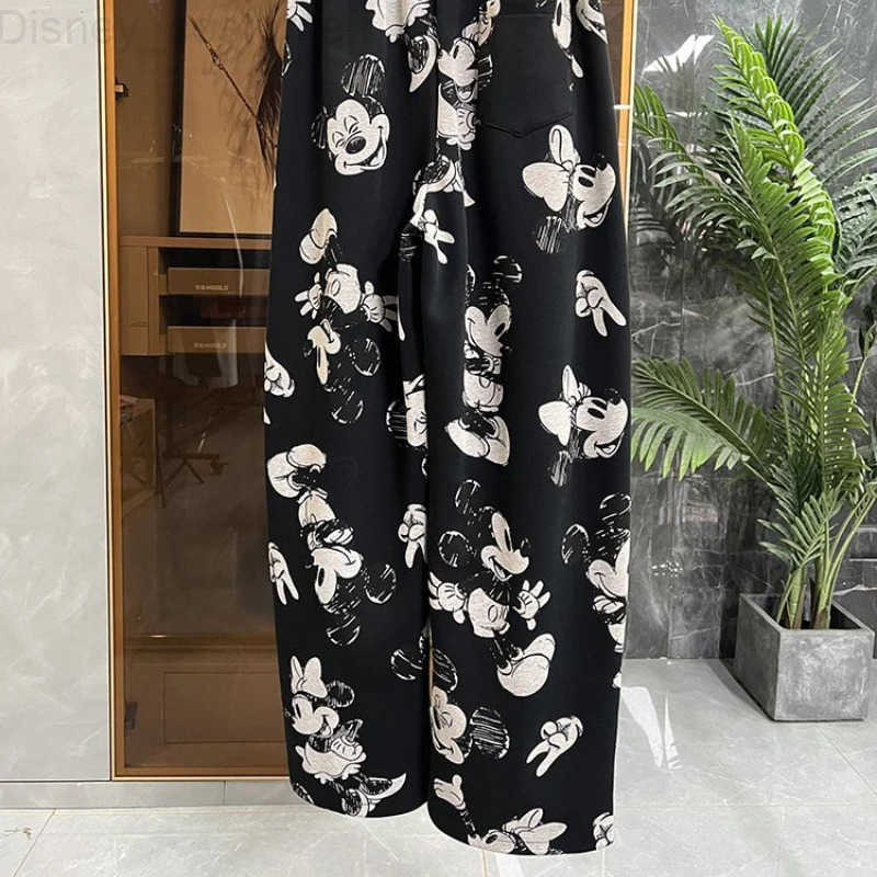 Disney Disneys cute Mickey girls new soft comfortable fashionable and versatile cartoon creative print pattern casual sweatpants H251027