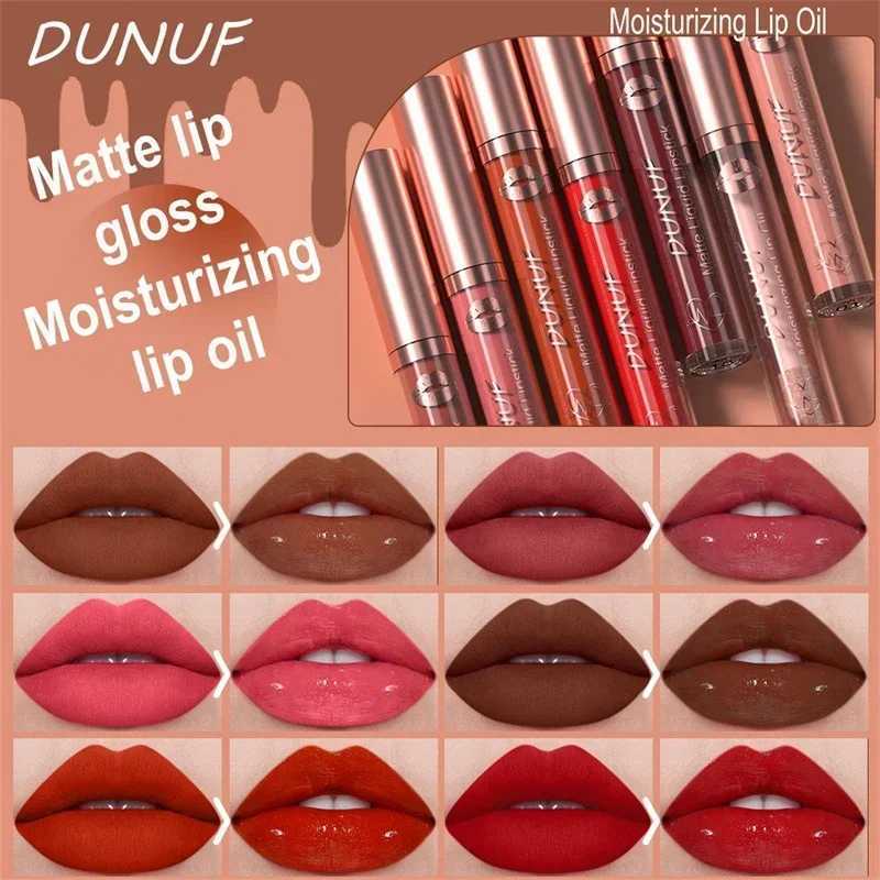 Matte Velvet Lip Gloss Dark Red Brown Lip Glaze Long Lasting Waterproof Liquid Lipstick Natural Moisturizer Transparent Lip Oil W251027